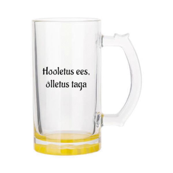 Õllekann - hooletus ees, õlletus taga