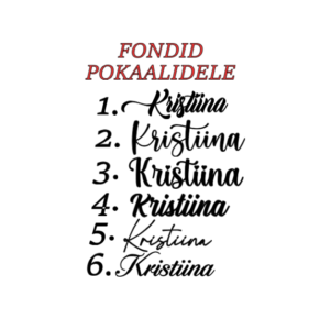 Fondid personaliseeritavatele pokaalidele